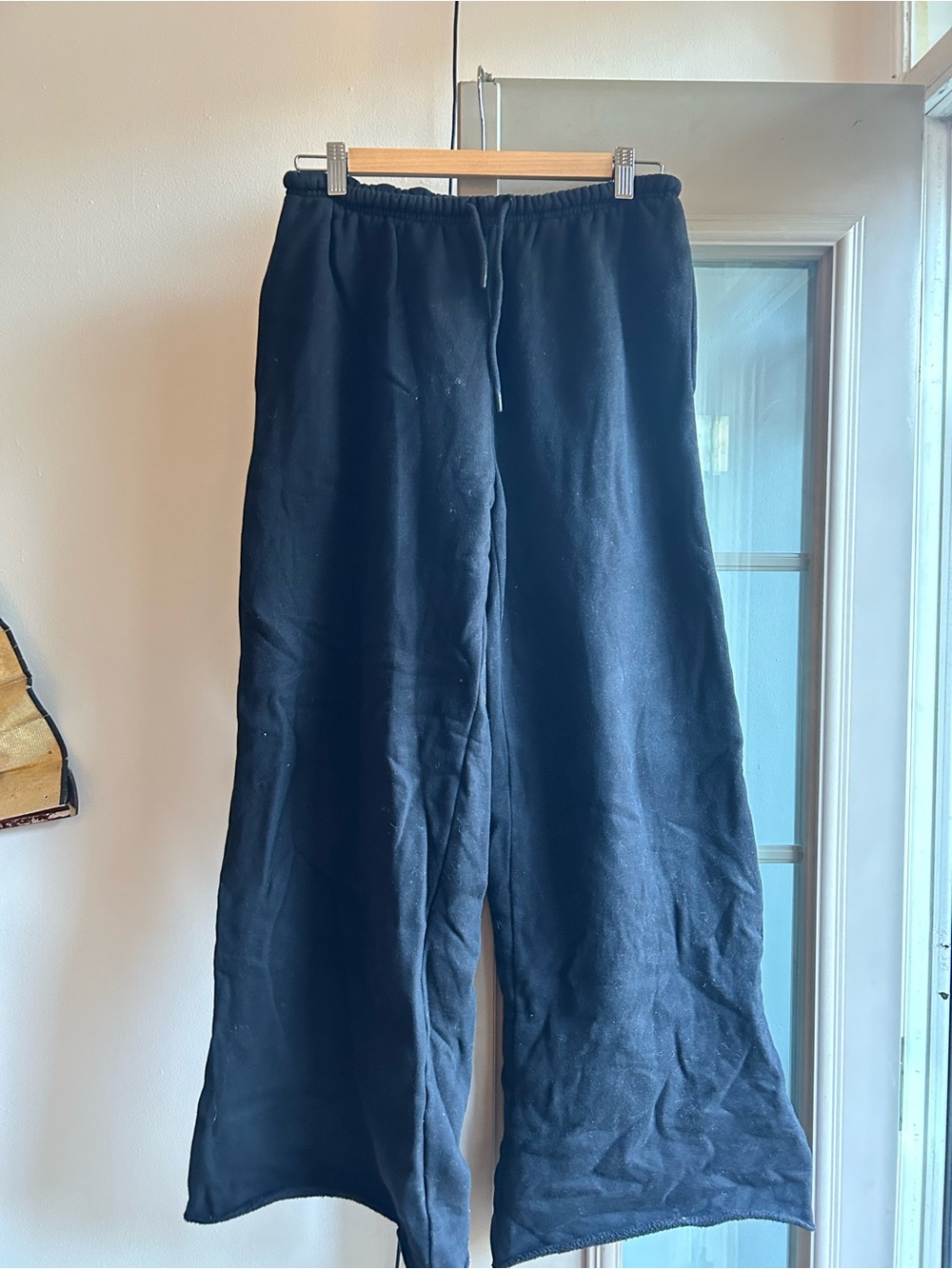 Aritzia Black Wide-Leg Track Pants